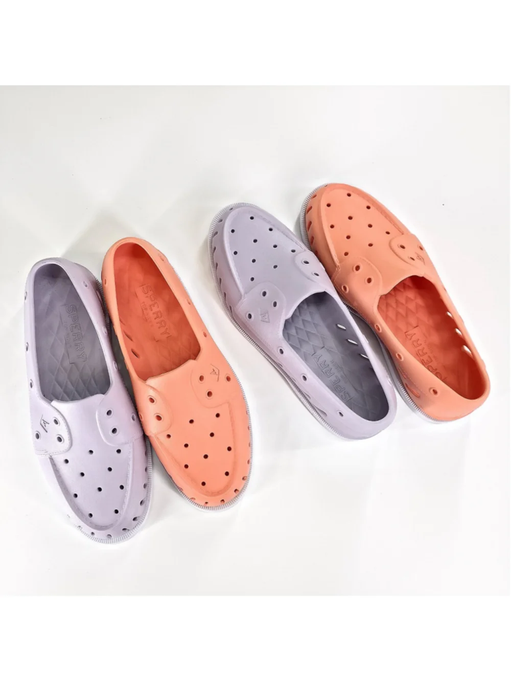 2 Pairs Bundle Coastal Utility Sperry A/O Float Boat Shoes Women 11 Coral Purple - Picture 3 of 16